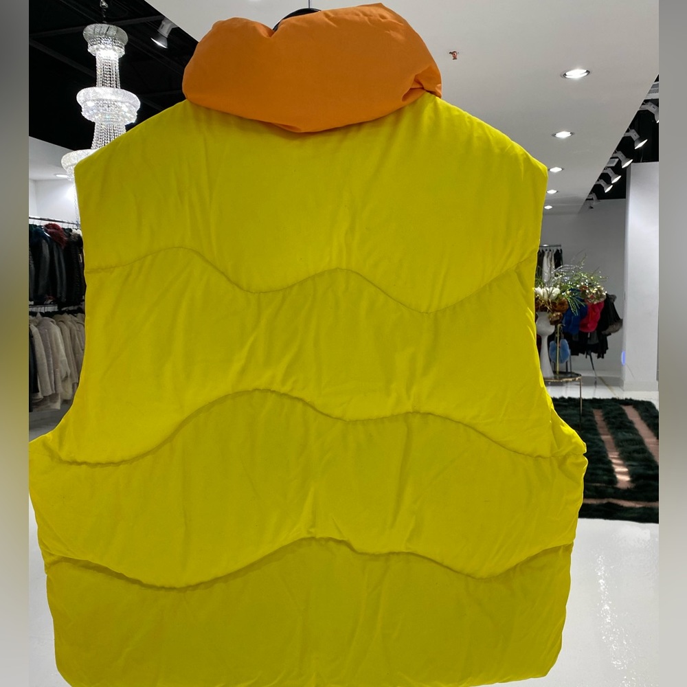 ERL Orange & Yellow Down Woven Puffer Vest - Picture 2 of 5